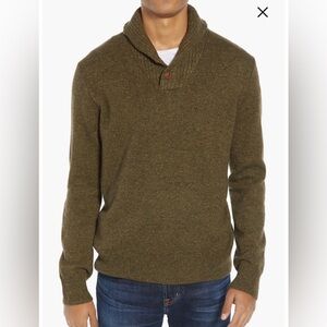 J. Crew men’s shawl neck brown wool blend sweater